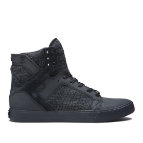 Mens Supra High Top Shoes SKYTOP Black/Dk Grey/black | AU-17471